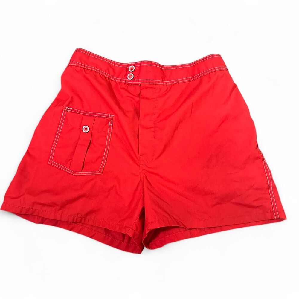 Puritan Men's Red Swim-briefs-shorts